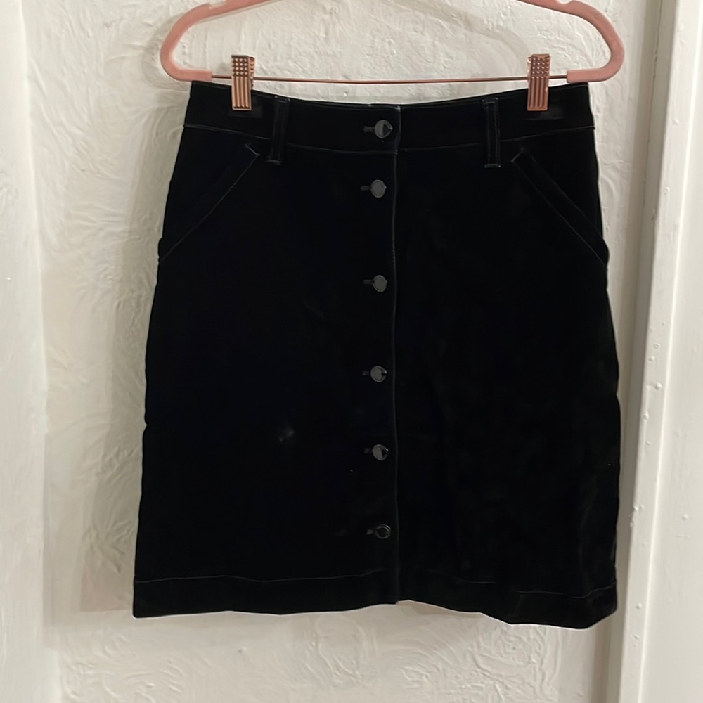 TOMAS MAIER Women's Velvet Knee-Length Skirt Size 4 in Black